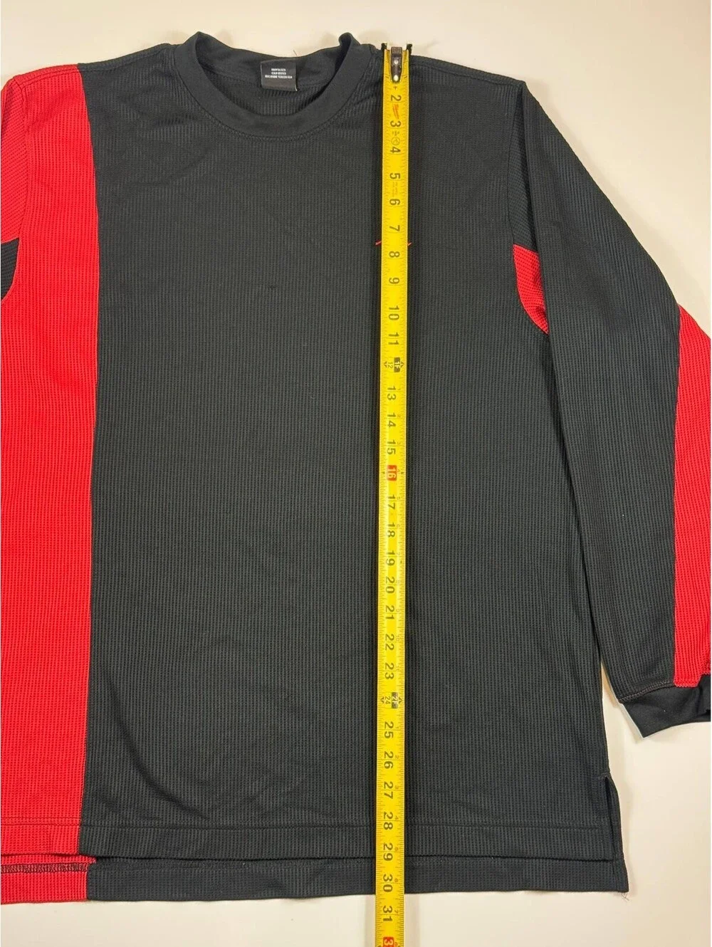 Jordan 20 05 Thermal Shirt Mens Large Black Red Waffle Knit Long Sleeve